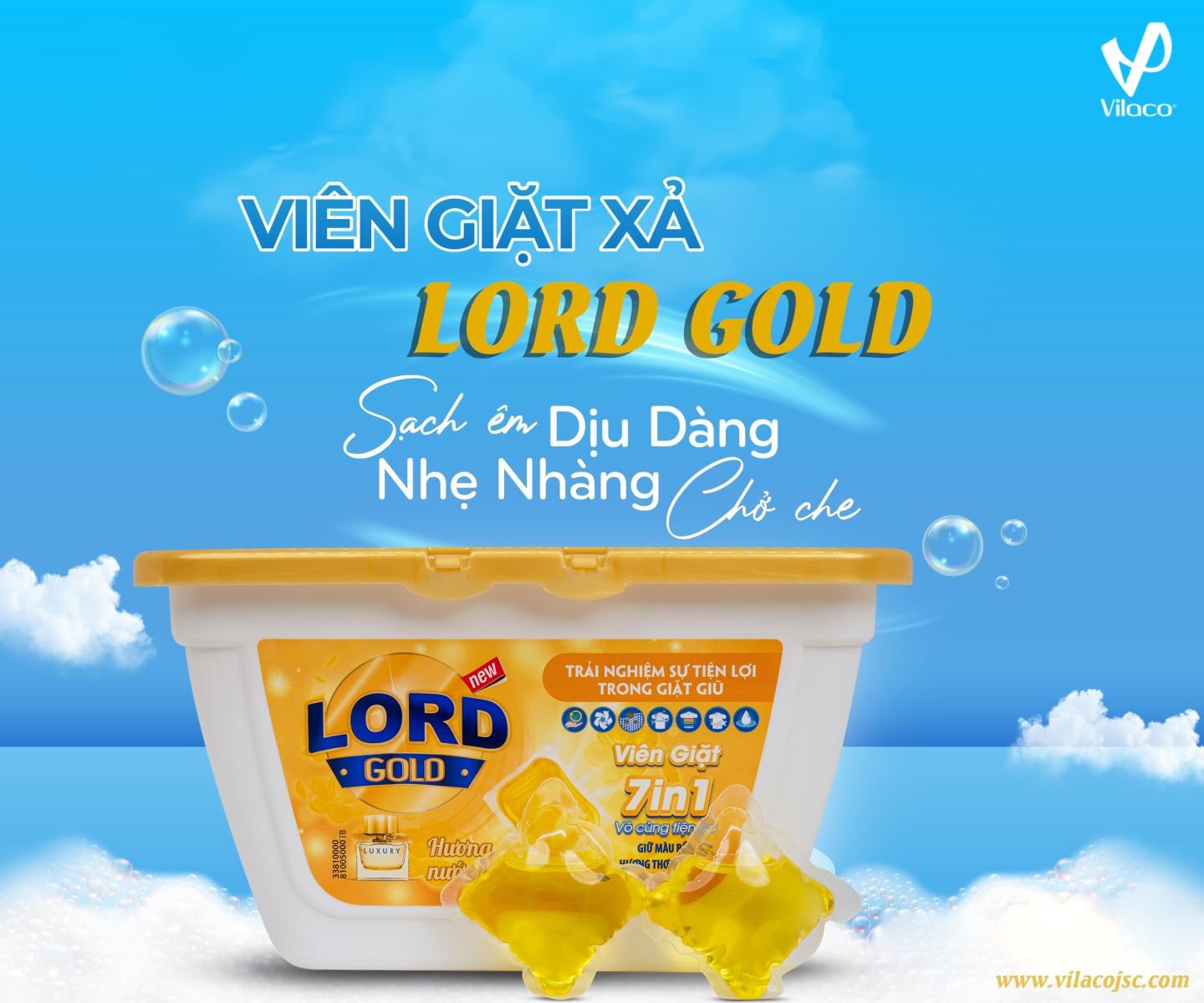 Viên Giặt Xả Lord Gold Hương Nước Hoa
