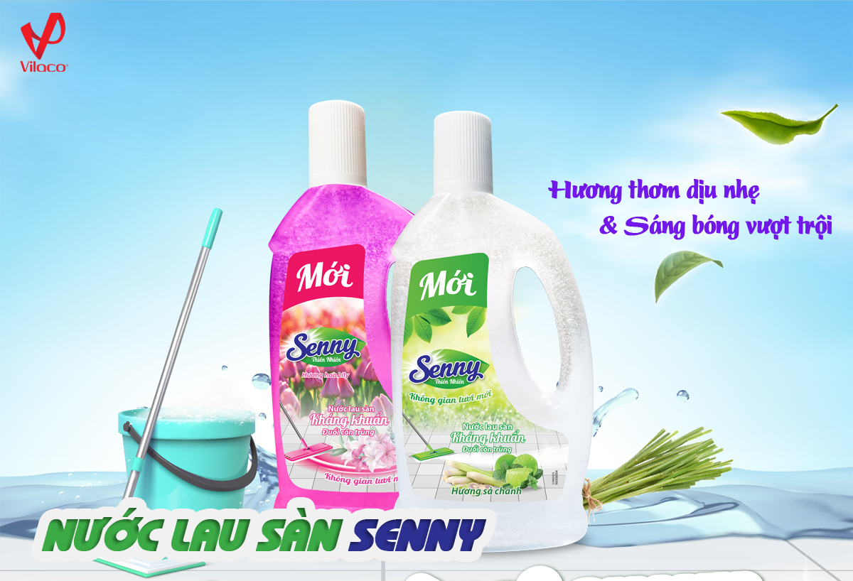 Bộ đôi siêu diệt khuẩn cho sàn nhà sạch bóng, ngát hương suốt cả ngày - Senny