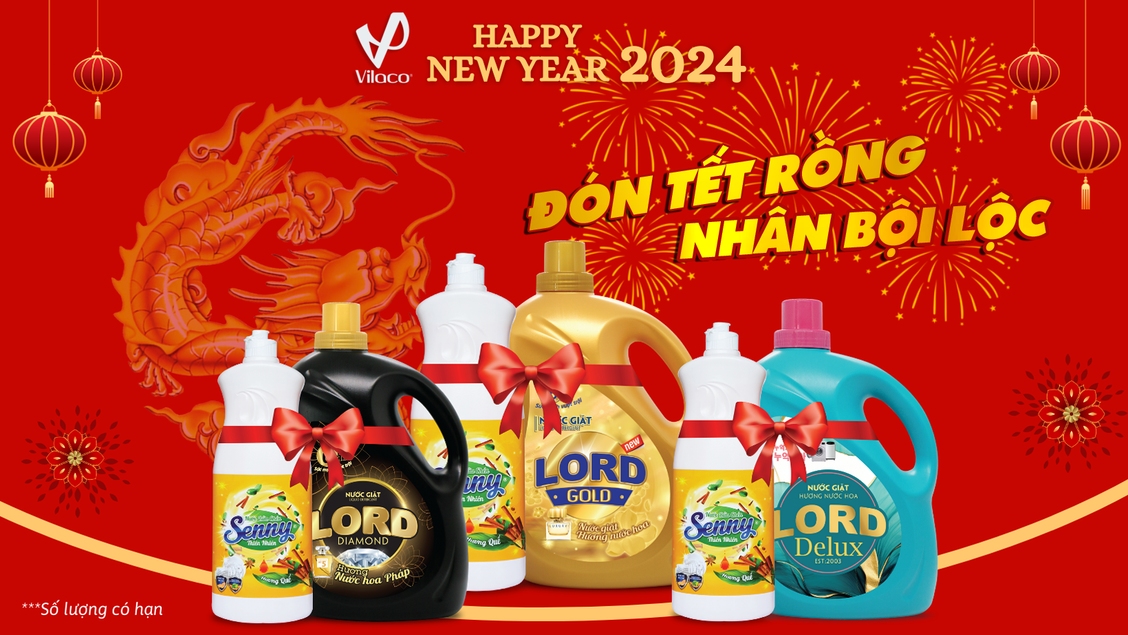 VILACO KHUYẾN MÃI TẾT 2024 : ĐÓN TẾT RỒNG NHÂN BỘI LỘC - MUA NƯỚC GIẶT LORD - TẶNG NGAY NƯỚC RỬA CHÉN SENNY