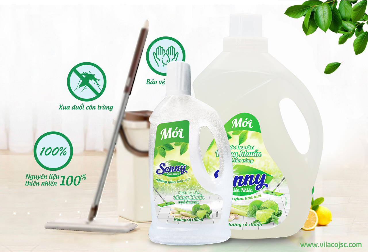 Làm sạch cực nhanh & Khử tanh cực đỉnh với nước lau sàn Senny sả chanh 