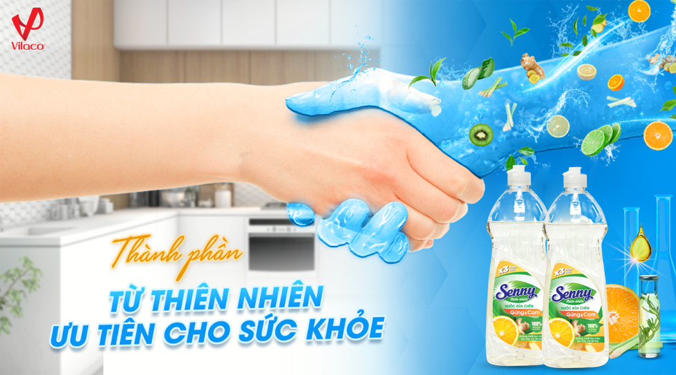 Senny Gừng Cam – Làm Sạch Mạnh Mẽ, Dịu Êm Đôi Tay