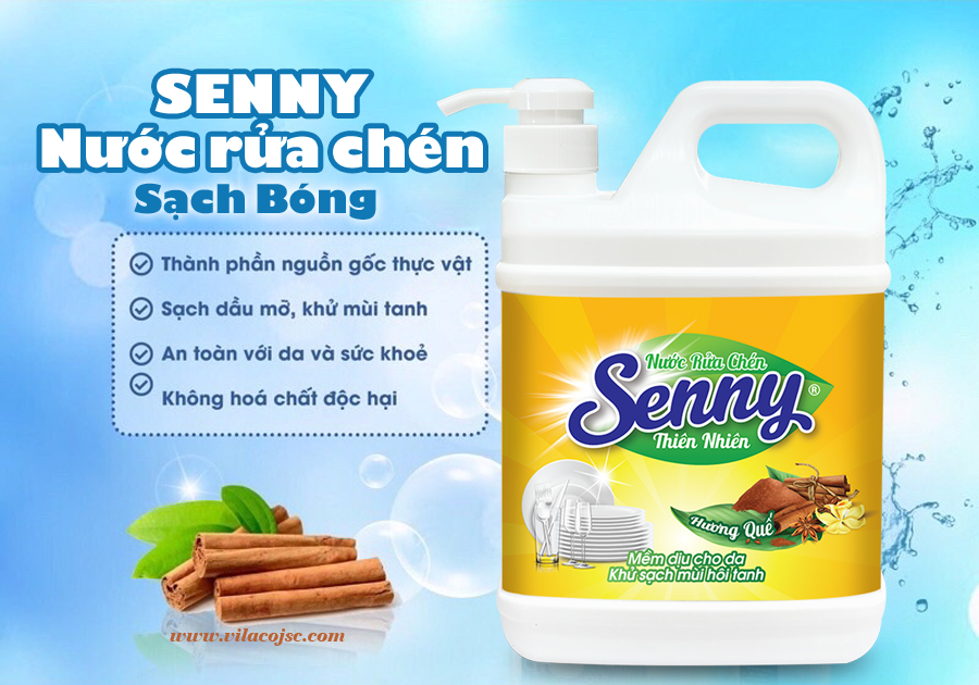 Nước Rửa Chén Senny Hương Quế – Sạch Bóng Mọi Vết Bẩn, Thơm Mát Tự Nhiên