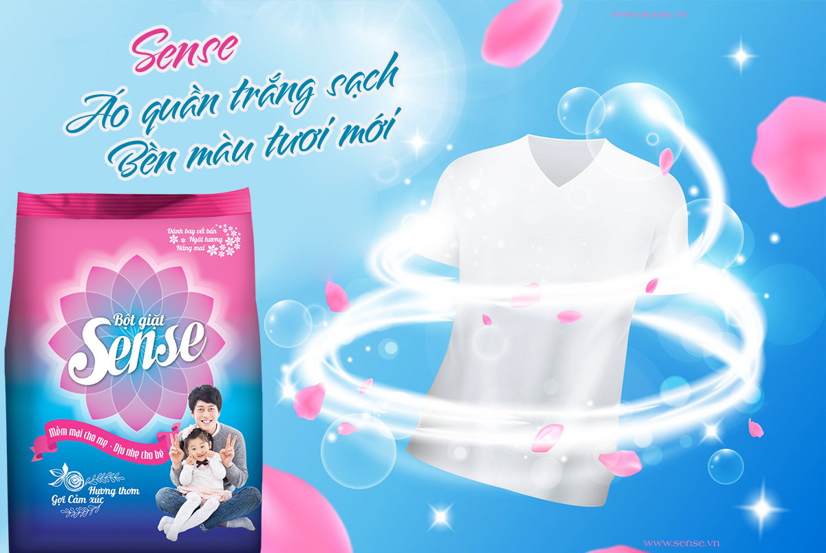 Bột giặt Sense – Sạch Nhanh, Thơm Lâu, Dịu Nhẹ Cho Cả Gia Đình