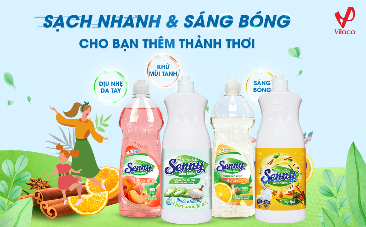 Nước rửa chén Senny thiên nhiên - Sống xanh ngay từ gian bếp gia đình