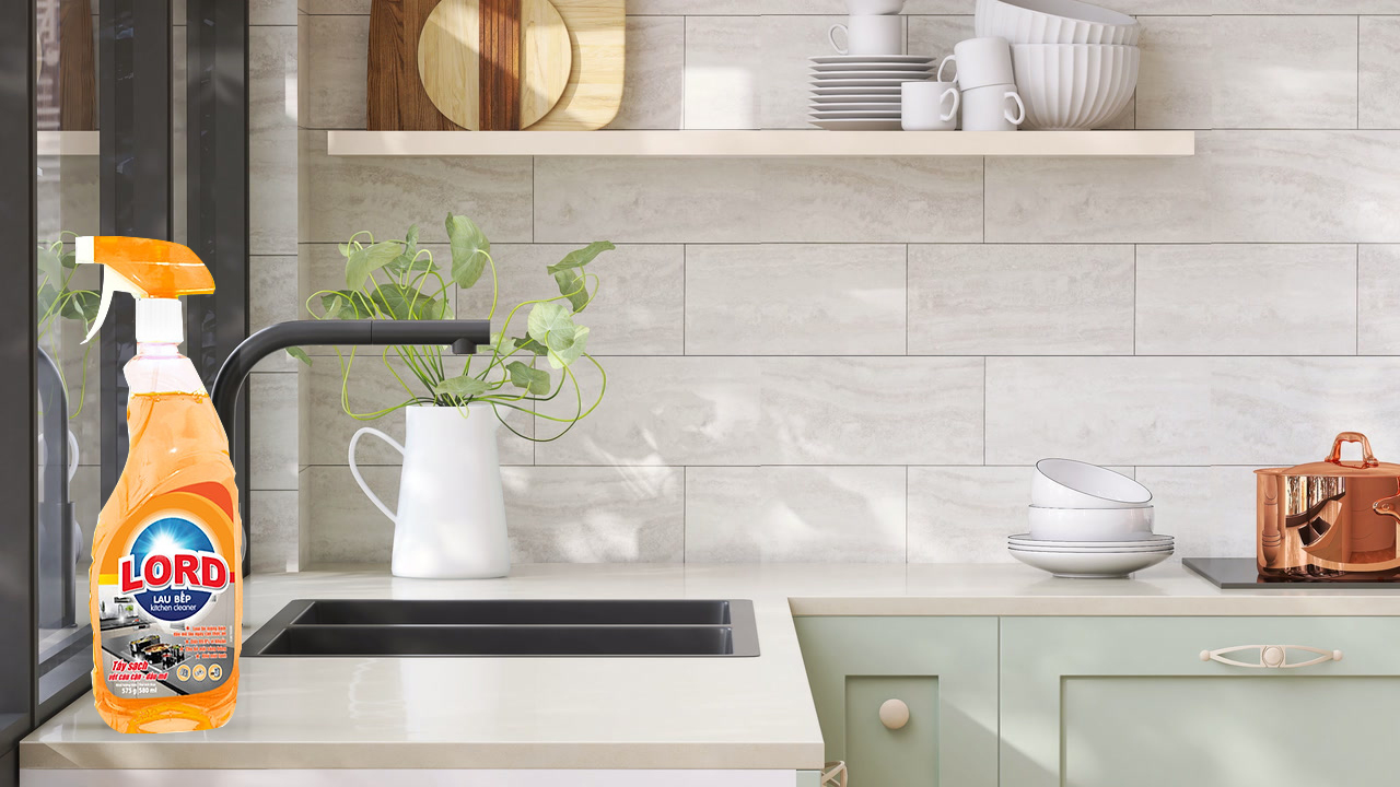 Căn bếp sạch bóng, thơm mát mỗi ngày – Nhờ Nước Lau Bếp LORD Hương Chanh