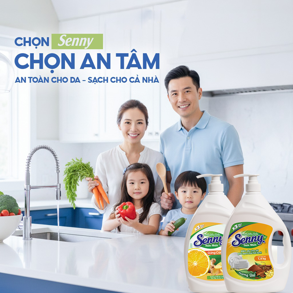Nước Rửa Chén Senny – Giải Pháp Rửa Chén An Toàn Cho Da, Sạch Bóng Cho Gian Bếp Việt