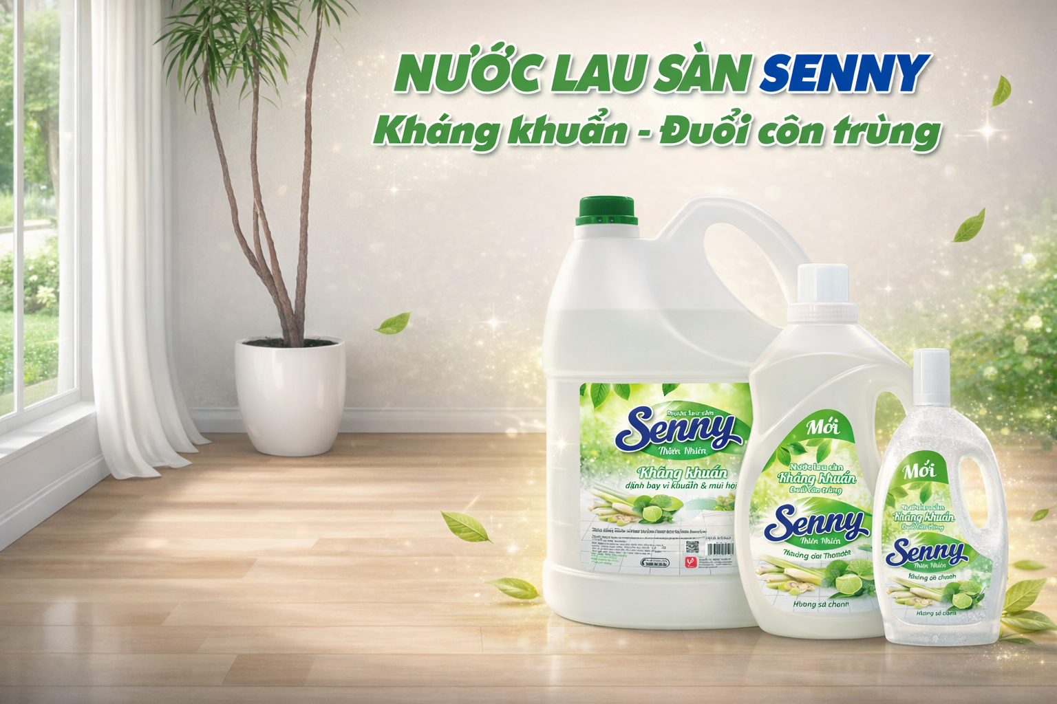 Nước Lau Sàn Senny Hương Sả Chanh – Giải Pháp Làm Sạch Sàn Nhà Thơm Mát, Khử Mùi Hiệu Quả 