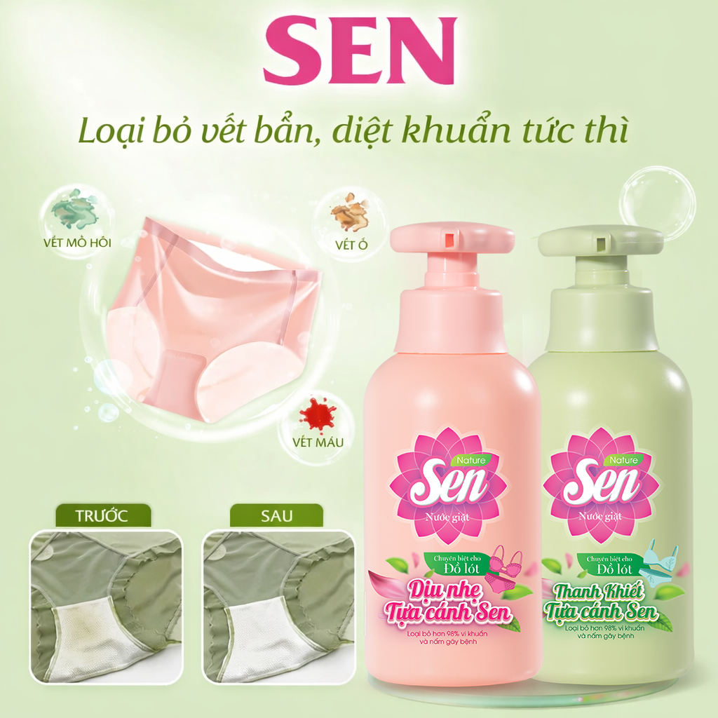 Nước Giặt Đồ Lót Sen – Tạm Biệt Nấm Khuẩn, Bảo Vệ Vùng Nhạy Cảm