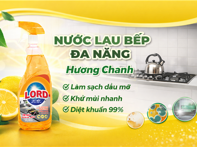 Nước Lau Bếp Lord Hương Chanh: Làm sạch từng góc bếp 